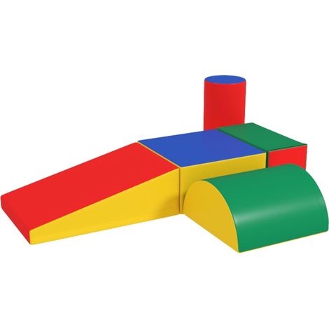 Softbausteine, Kletter- und Krabbelspielzeug, Kunstleder, EPE-Schaumstoff, Mehrfarbig, Verschiedene Formen (1/5)