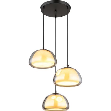 Globo - lámpara colgante - JELLA - negro - vidrio - Ø 50cm - E14 (1/5)