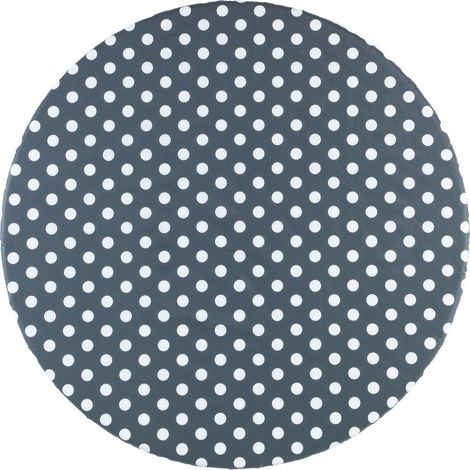 Wenko – Housse de table élastique à pois bleu marine – Résistante aux intempéries – Diamètre 70-86 cm – Polychlorure de vinyle (1/4)