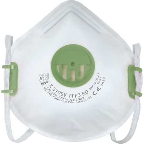 FFP3-Filtermaske mit Ventil Oxyline X 310 SV FFP3 RD weiß 1 Stück (1/4)