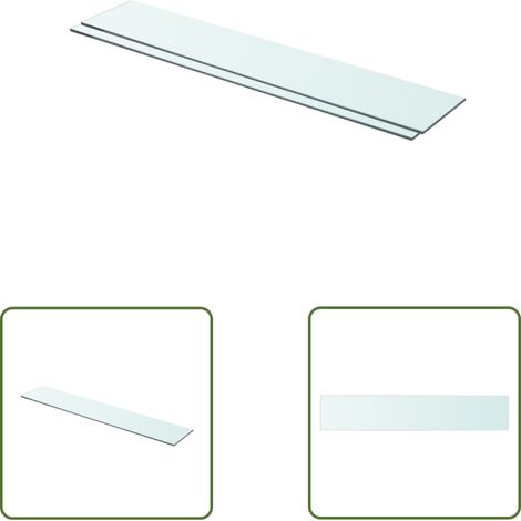 The Living Store Panneaux d'étagère 2 pcs Verre Transparent 80 x 15 cm - Etagere Murale - Étagère Transparente - Étagère Verre Trempé - Décoration Murale - Rangement Mural (1/3)