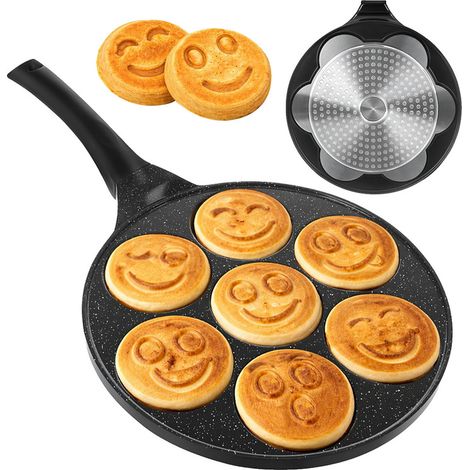 Poêle à crêpes antiadhésive pour œufs, compatible gaz et induction, 26 cm (1/5)