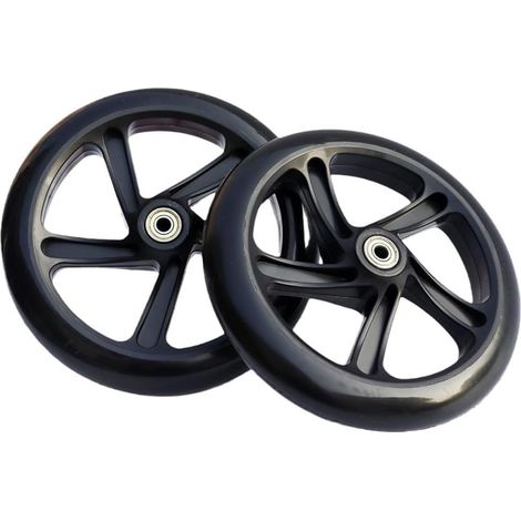 Roues lisses et durables en polyuréthane silencieuses pour scooters, chariots (200 mm x 40 mm, noir) (1/5)