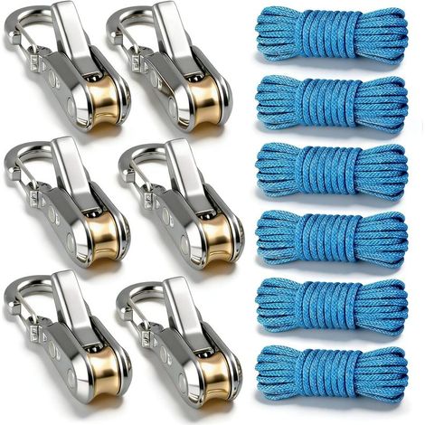Irovami Cordes rétractables lot 6 – tendeur rouleau, verrouillage auto, camping (1/5)