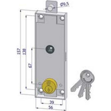 2PZ SERRATURA PER BASCULANTE CILINDRO TONDO 2290 - (2290XZB2008XX3)
