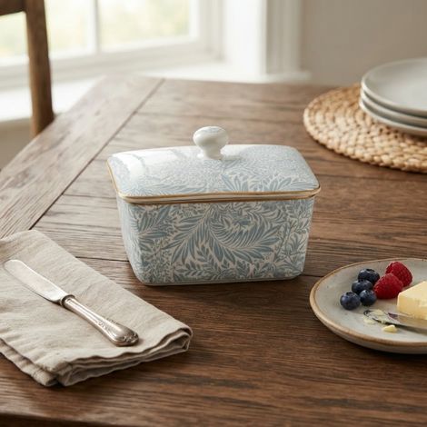 Larkspur Floral Design Butter Dish (1/2)