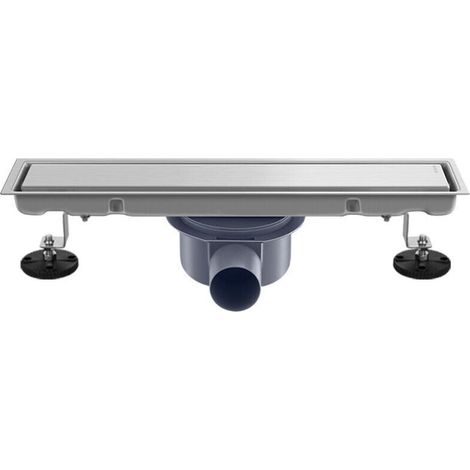 Caniveau de douche 60 cm - Carrelage extra plat avec siphon anti-odeurs et filtre à cheveux - Kit complet de caniveau