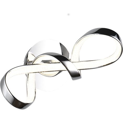 Applique LED, metallo, cromo, 22x40x17,5 cm, Padua (1/4)