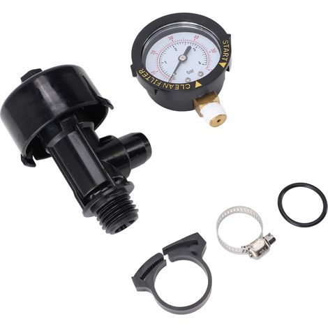 Purgador de aire manual de alto rendimiento para filtros de piscinas con manómetro, juntas tóricas de repuesto y abrazaderas, modelo Pentair 98209800 (1/5)