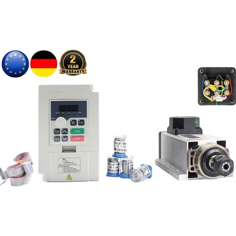 Moteur de broche refroidi par air, 24000 tr/min, 2,2 kW onduleur, Avec mandrin VFD (1/2)