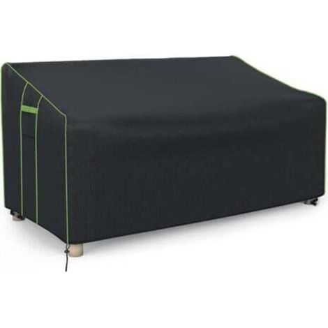 Housse de canapé 2 places en tissu Oxford imperméable argenté – Noir, 137 x 94 x 69/89 cm, protection UV et anti-poussière