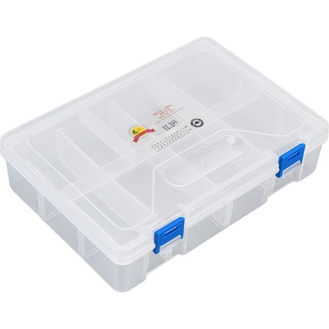 Boîte de rangement pour composants, en plastique transparent, compartiment détachable pour accessoires de boucles d'oreilles. (1/5)