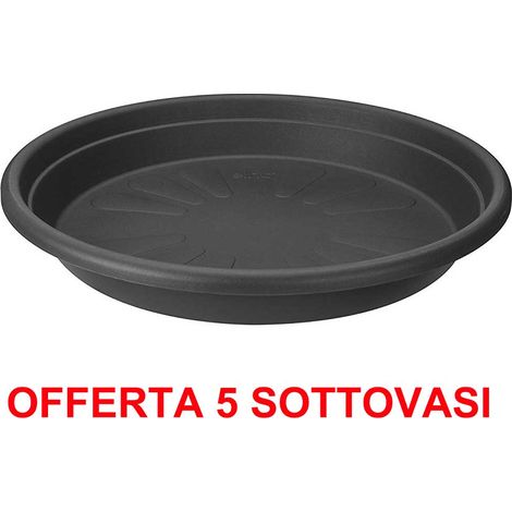 ELHO OFFERTA 5 SOTTOVASO UNIVERSAL SAUCER ROUND 15CM ANTRACITE