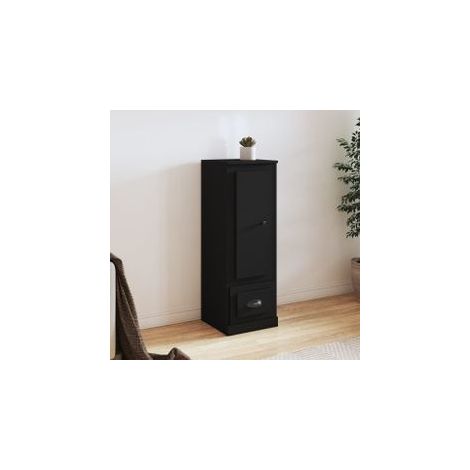 Buffet haut noir 36x35,5x103,5 bois d'ingénierie (1/5)