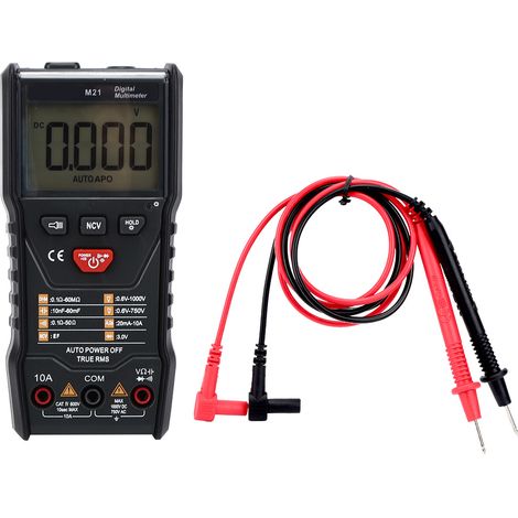 Multimètre numérique automobile Aneng M21, compteur 6000, rétroéclairage, AC/DC, portable, ampèremètre, voltmètre, ohmmètre, LCR, testeur de transistors, valeur efficace vraie (True RMS), sans pile, n (1/4)