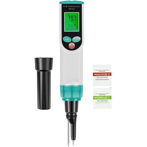 Testeur de pH alimentaire numérique étanche, mesure du pH et de la température très précise, pH mètre numérique avec sonde de température (1/3)