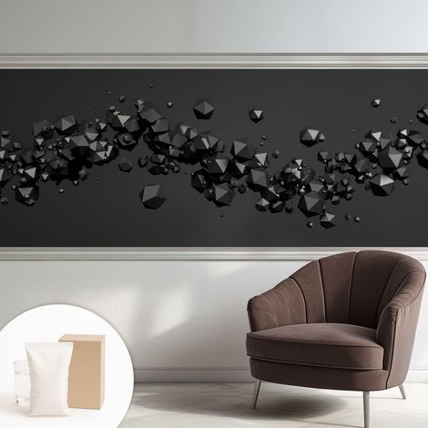 Papier peint intissé décoratif pour chambre et salon Design moderne à poser facilement - Colle incluse gratuite Solides noirs 250x104 cm (1/5)