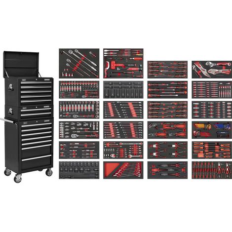 Sealey SPTCOMBO3B Superline PRO Tool Chest Combination 14 Drawer with 447pc Tool Kit - Black