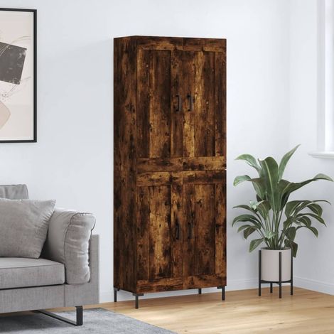 Highboard Räuchereiche 69,5x34x180 cm Holzwerkstoff (1/5)
