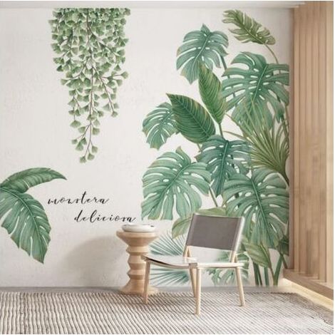 Sticker Mural - Feuille De Palmier - Décoration Intérieure Salon Chambre Bureau - 90 x 30 cm - 2 Pièces (1/5)