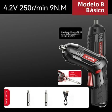 (Modèle B Basic) Kit de tournevis électrique sans fil rechargeable 4,2 V avec batterie et perceuse (1/5)