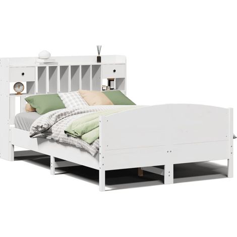 Maison Exclusive - Letto Libreria senza Materasso Bianco 140x200 cm Legno di Pino