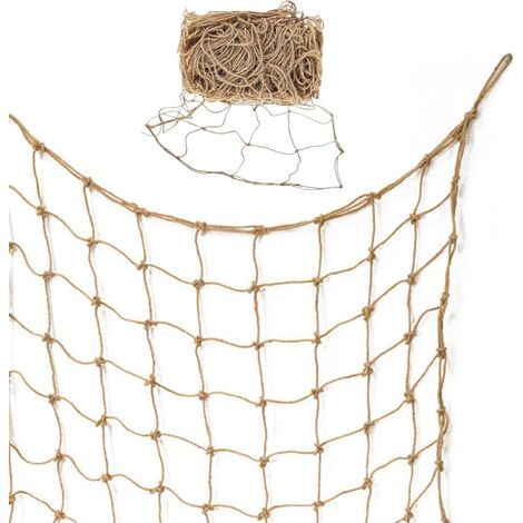 Filet treillis en jute avec grande largeur de maille de 15 cm, filet pour plantes grimpantes, plantes grimpantes dans le jardin, pour concombres, haricots, pois, tomates et autres plantes grimpantes (1/5)