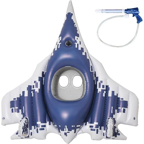 Flotador inflable con forma de avión para niños, para exteriores, lagos y ríos, apto para niños y niñas, 116x132 cm – Juguete inflable para nadar en (1/5)