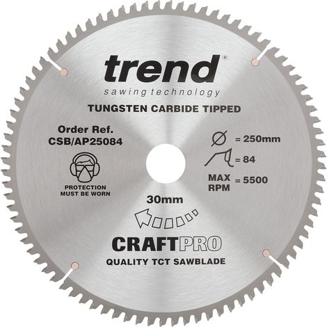TREND CRAFT SAW BLADE ALU&PLA 250 X 84T X 30
