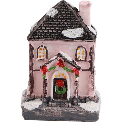 de village de Noël en résine avec lumière LED chaude pour (1/5)