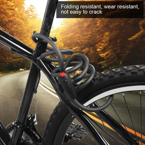 Câble antivol haute sécurité Wheelup pour VTT et vélo de ville avec 2 clés (1,2 m) - Sécurité cyclisme renforcée