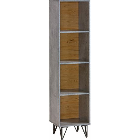 Estantería Domdele 110 , Abierto, Aglomerado laminado, Número de puertas: 0, Número de cajones: 0, 164x35x35cm