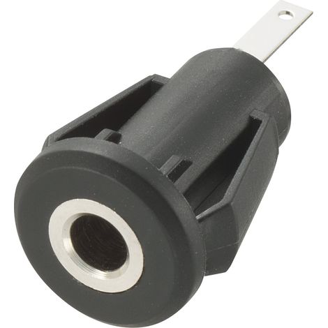 TRU COMPONENTS 718672 Klinken-Steckverbinder 3.5 mm Buchse, Einbau vertikal Polzahl: 2 Mono Schwarz