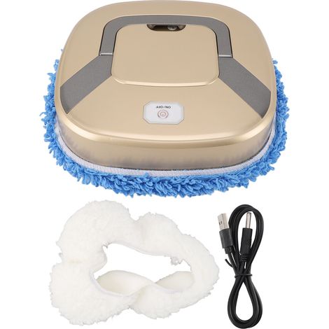 Ortviai Robot Aspirateur Balai avec Minuterie, Fonction Humide et Sèche, pour Sol Dur et Poils d’Animaux, Couleur Or