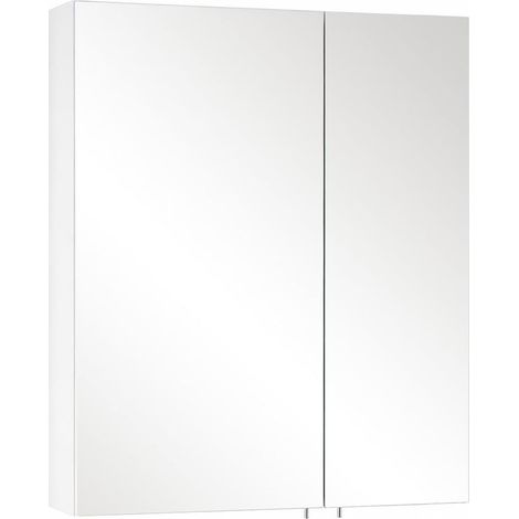 Armoire à Miroir, sans éclairage, Blanc Brillant, 60 cm (1/5)