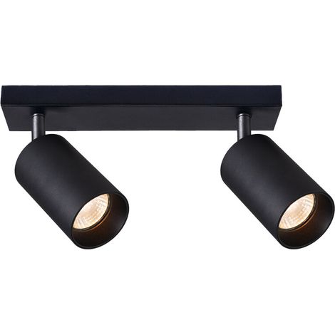 Projecteur orientable de plafond 2 spots GU10 (230V) aluminium noir mat MALGA 2 Black - EDO Solutions (1/5)