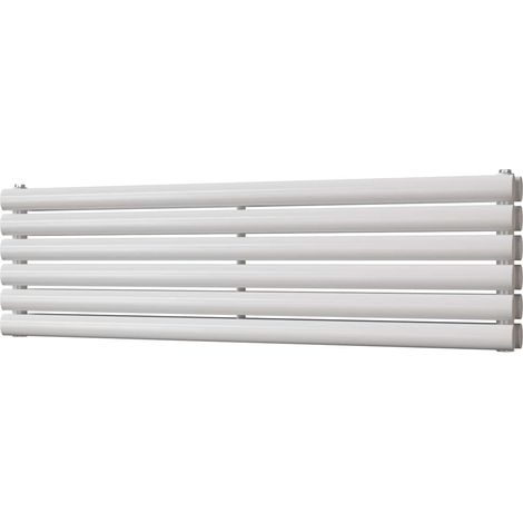 Omeara Axis - White Horizontal Radiator H348mm x W1200mm Double Panel
