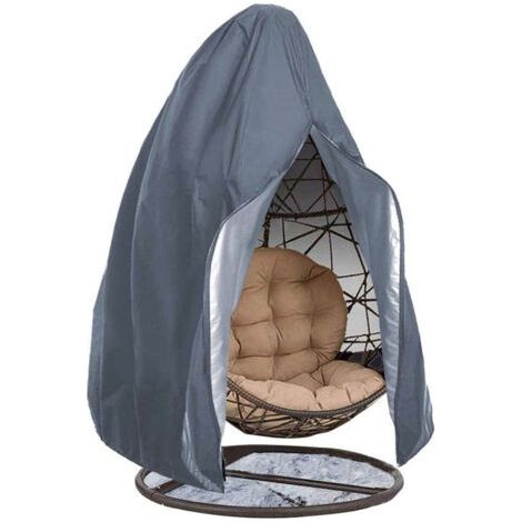 Telo protettivo per sedie sospese, copertura impermeabile per mobili con cerniera, 190 x 115 cm (grigio)