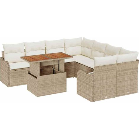 Maison Exclusive - Set Divano da Giardino con cuscino 7 pcs beige e panna