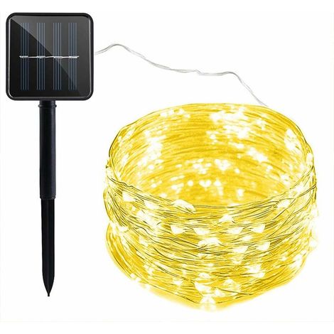 Guirlande Solaire Exterieur, 22m 200 LED Guirlande Lumineuse Exterieure Solaire Étanche 8 Modes, Solaire Guirlande Guinguette Exterieur pour Jardin Terrasse Maison Fête Noël(Lumière blanche chaude) (1/5)