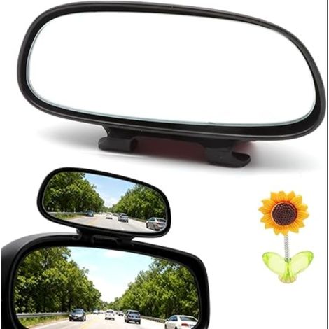 Miroir d'angle mort à 360 degrés, grand angle pour voiture, supplémentaire, extérieur, rétroviseur latéral pivotant avec verre résistant (1/5)