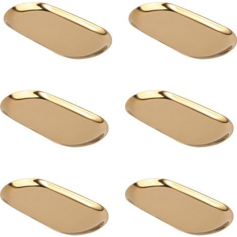 6X Plateau de Rangement En Metal or Ovale Assiette de Fruits En Pointilles Petits Articles Bijoux Plateau (1/4)