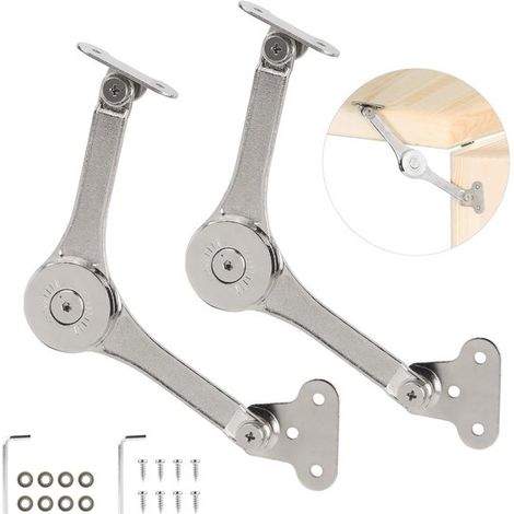 Bisagra para armario de cocina, 2 piezas, Con tornillos y llave Allen, Bisagra plegable para puerta de cocina, Resistente y duradera, Plateada (1/5)