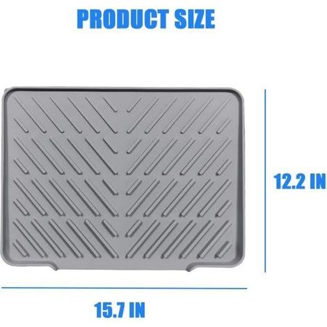 Tapis d'égouttage en silicone pour comptoir de cuisine, 15,7\ (1/3)