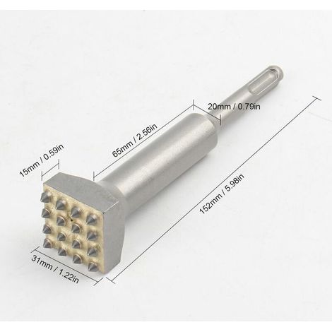 Perforateur - Burineur Marteau électrique burin peu pour rugosité de surface Percussion marteau burin outil pour mur béton carreaux de céramique, Argent (1/2)