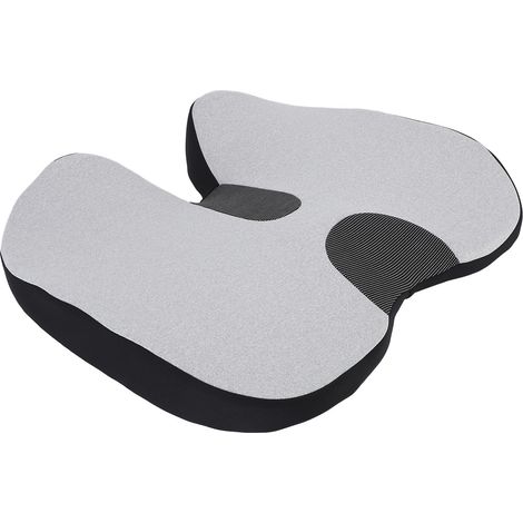Coussin de siège en mousse à mémoire de forme, coussin ergonomique pour réduire la pression, pour les employés de bureau assis longtemps, les conducteurs de voiture, gris (1/5)