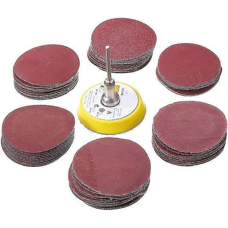 Disques de ponçage de 50 mm, lot de 60, pour outils rotatifs Dremel avec plateaux de support (1/2)