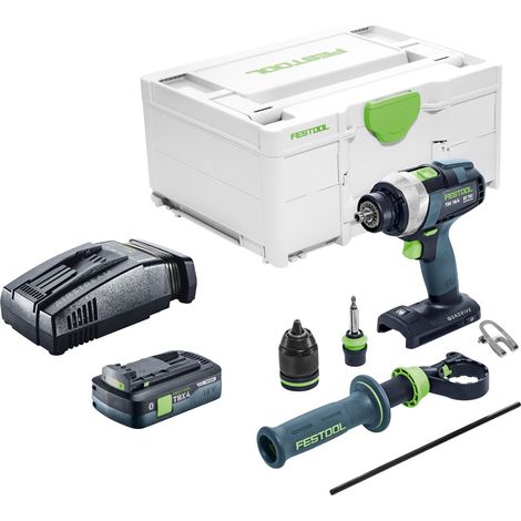 Taladro atornillador a batería Festool TDC 18/4-Basic 18 V 75 Nm sin escobillas + 1 batería de 4,0 Ah + cargador rápido + Systainer
