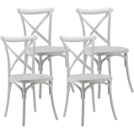 Set 4 Sedie 88x44x49 cm in Polipropilene Bianco (1/5)