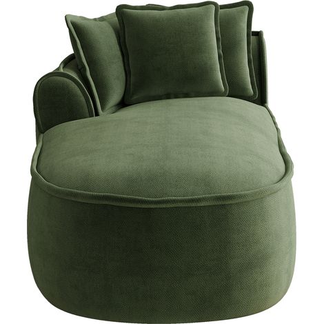 Canapé méridienne gauche en chenille avec coussins, canapé moderne salon, vert (1/5)